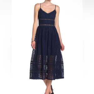 NSR black Lace‎ Midi Dress